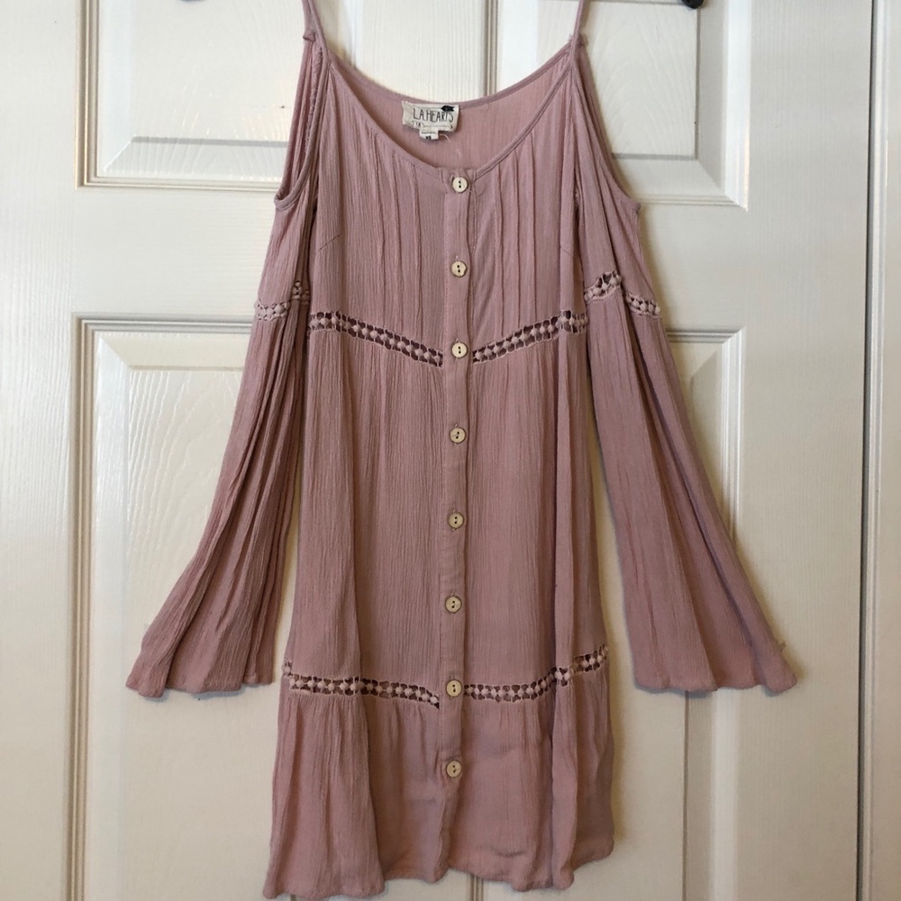Blush pink mini dress